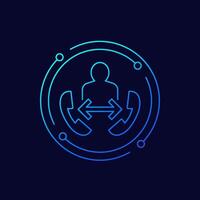 phone call icon, linear design vector