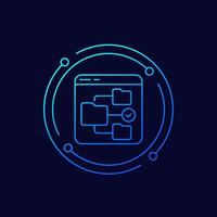 Version control icon, linear design vector