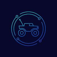 RC car icon, linear design vector