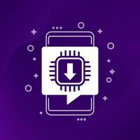 firmware update icon with phone vector