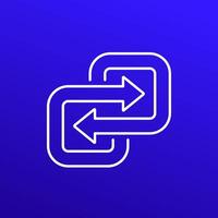Substitute or replace line icon with arrows vector