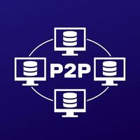 p2p network, peer to peer connection icon design vector