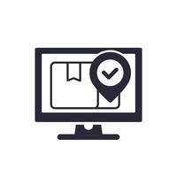 order shipping icon with a computer vector