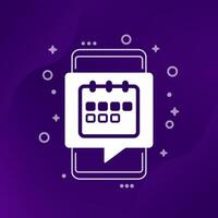 four-day week, compressed workweek icon with a phone vector