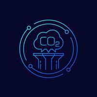 carbon capture icon, linear design vector