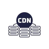 CDN, Content delivery network icon on white vector