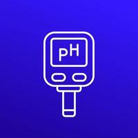 ph meter icon in line style, vector