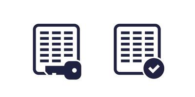 private key for access icons, vector