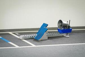 Starting block used for Sprint running photo