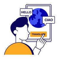 design of mobile language translator icon vector