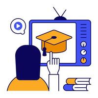 Editable design icon of academic channel vector