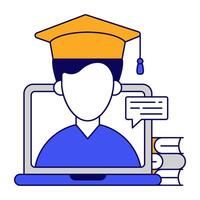 Modern design of online graduates vector
