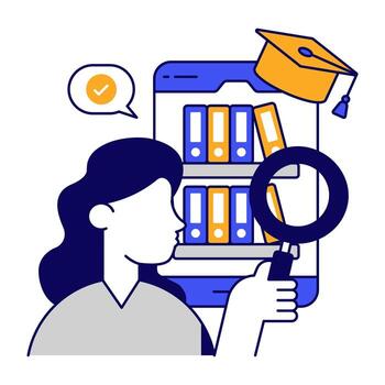 Conceptual flat of mobile library vector