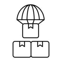 A icon design of parachute delivery vector
