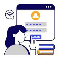 Trendy design icon of login website vector
