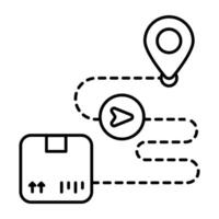 Modern line icon of parcel tracking vector