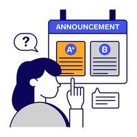 Editable design icon of result announcement vector