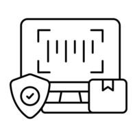A line design icon of online barcode vector