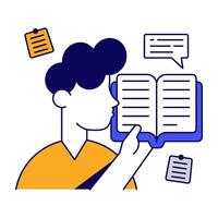 An design of book reading vector
