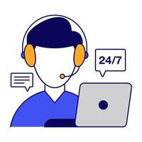 A colored design of customer service representative vector