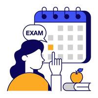 An icon design of exam schedule vector