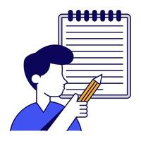 Conceptual flat design icon of notebooks vector