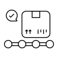 An line design icon of logistic chat vector