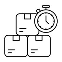 Perfect design line icon of delivery time vector
