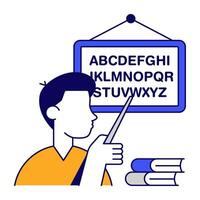 A creative design icon of english class vector
