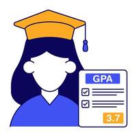 Editable design icon of exam result concept vector