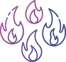 Abstract Fire Symbols in a Gradient Color Palette vector