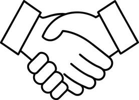 Simple Line Art Illustration of Two Hands Shaking vector