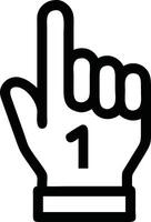 Hand icon pointing up, highlighting number one vector