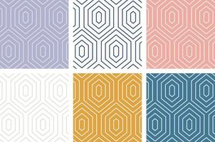 Collection of abstract geometric patterns in modern style vector