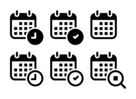 Modern flat design set of calendar icons for apps vector
