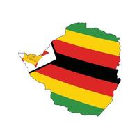 Zimbabwe Map With Flag Base vector