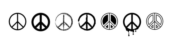 Multiple peace icons in simple style vector