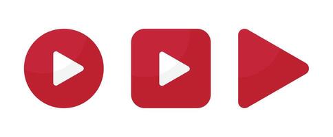 Flat design of a red play button icon vector