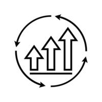 Growth Chart Circular Arrows Progress Icon vector