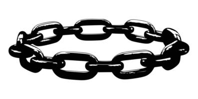 Circular chain link in flat style vector