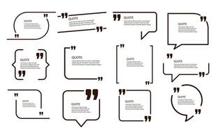 Editable quote design template outline vector