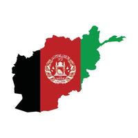 Afghanistan Map With Flag Base vector