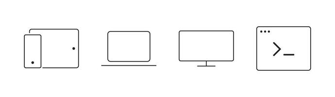 Outline template of a device for design purposes vector