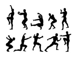 Dynamic silhouette of a man in a fighting pose, perfect for action-themed projects vector
