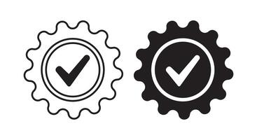 Icon of a checklist with a gear symbol vector