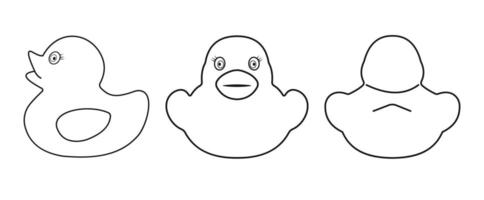 Cute line art design of a duck toy ideal for children projects vector