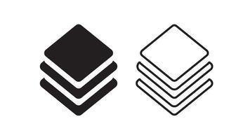 Set of icons representing box layer designs vector