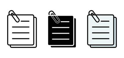Files Attach Icon Set Pack vector