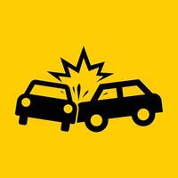 Car crash icon set with design vector