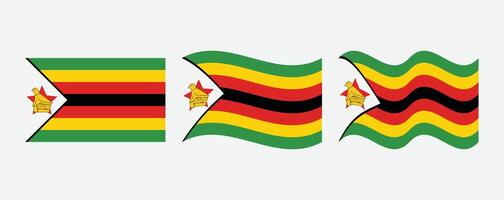 Zimbabwe flag in flat wave style design vector